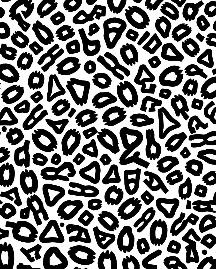 Bold Black White Animal Spots Rug