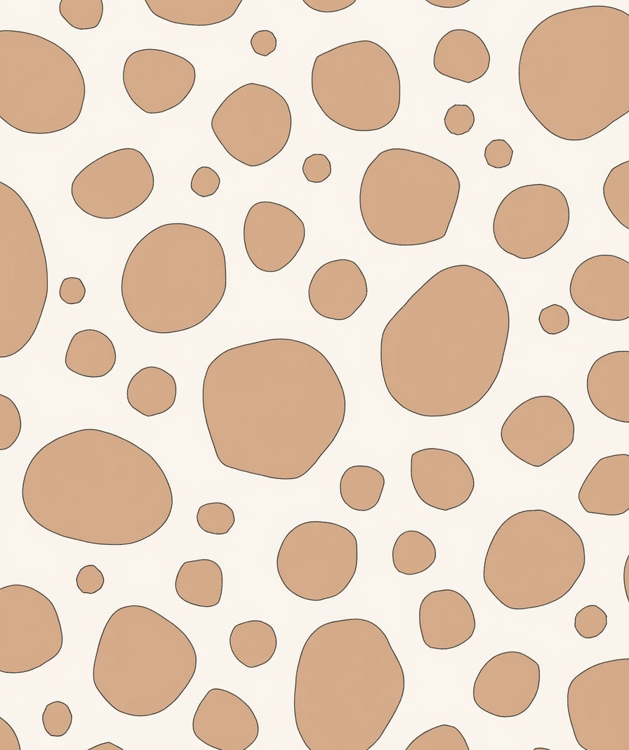 Abstract Tan Spotted Organic Pattern Rug