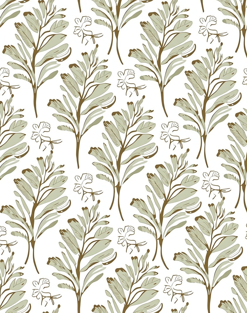 Olive Branch Botanical Pattern Rug