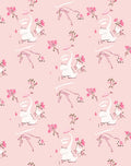 Whimsical Pink Ballet Floral Design Rug