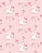 Whimsical Pink Ballet Floral Design Rug