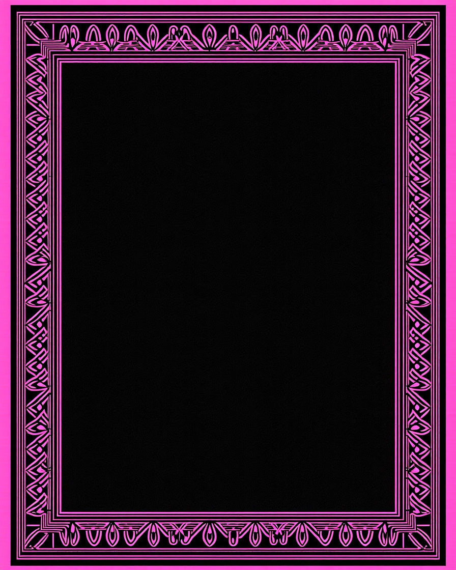 Bold Pink Geometric Frame Rug