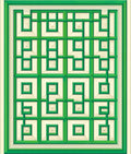 Green Geometric Trellis Pattern Rug