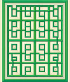 Green Geometric Trellis Pattern Rug