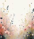 Whimsical Floral Meadow Watercolor Art Rug