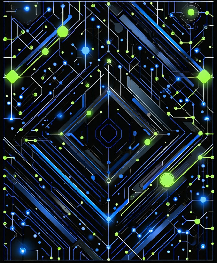 Electric Circuit Abstract Pattern Rug
