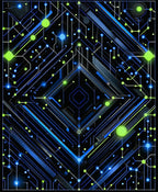 Electric Circuit Abstract Pattern Rug