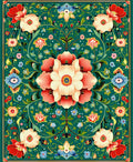 Intricate Floral Tapestry Design Rug