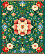 Intricate Floral Tapestry Design Rug