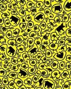 Whimsical Animal Floral Yellow Rug