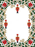 Red Nutcracker Holly Poinsettia Border Rug