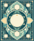 Vintage Teal Geometric Mandala Rug