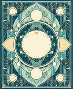 Vintage Teal Geometric Mandala Rug
