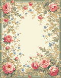 Vintage Floral Rose Vines Rug
