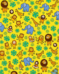 Friendly Safari Animals Fun Pattern Rug