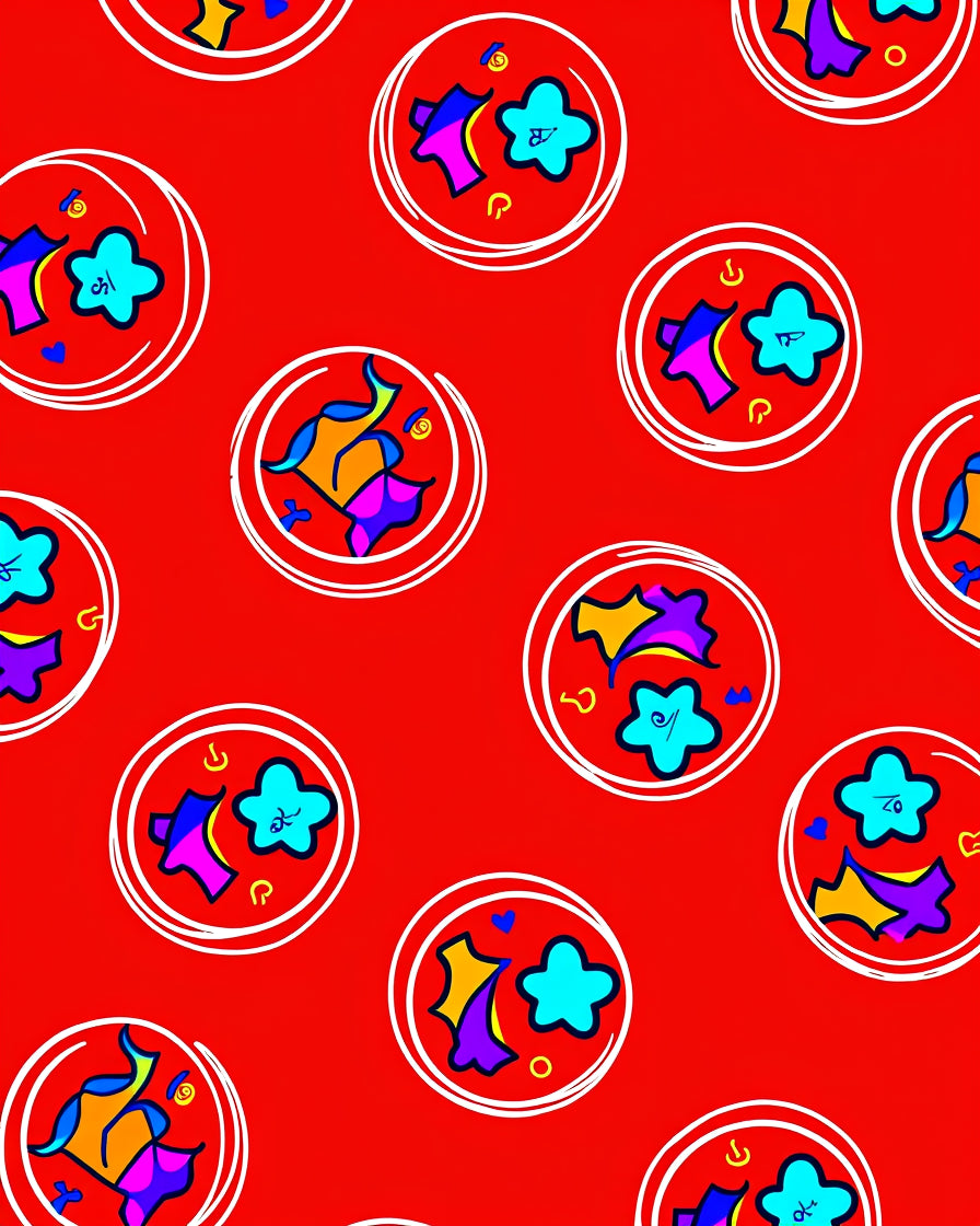 Abstract Circles Playful Shapes Design Rug