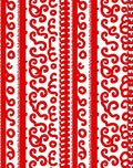 Bold Crimson Scroll Stair Runner Rug