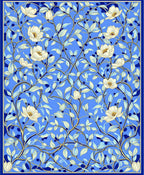 Blue Floral Vine Pattern Rug