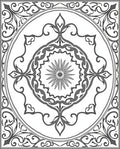Vintage Gray Floral Medallion Pattern Rug