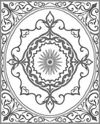 Vintage Gray Floral Medallion Pattern Rug