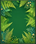 Lush Green Fern Forest Pattern Rug