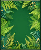 Lush Green Fern Forest Pattern Rug