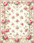 Charming Floral Swirls Garden Design Rug