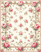 Charming Floral Swirls Garden Design Rug