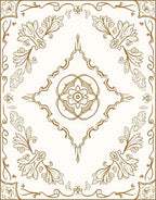 Classic Floral Scrollwork Decorative Design Rug