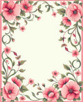 Pink Floral Vine Accent Rug
