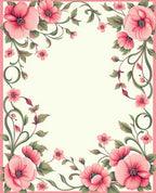 Pink Floral Vine Accent Rug