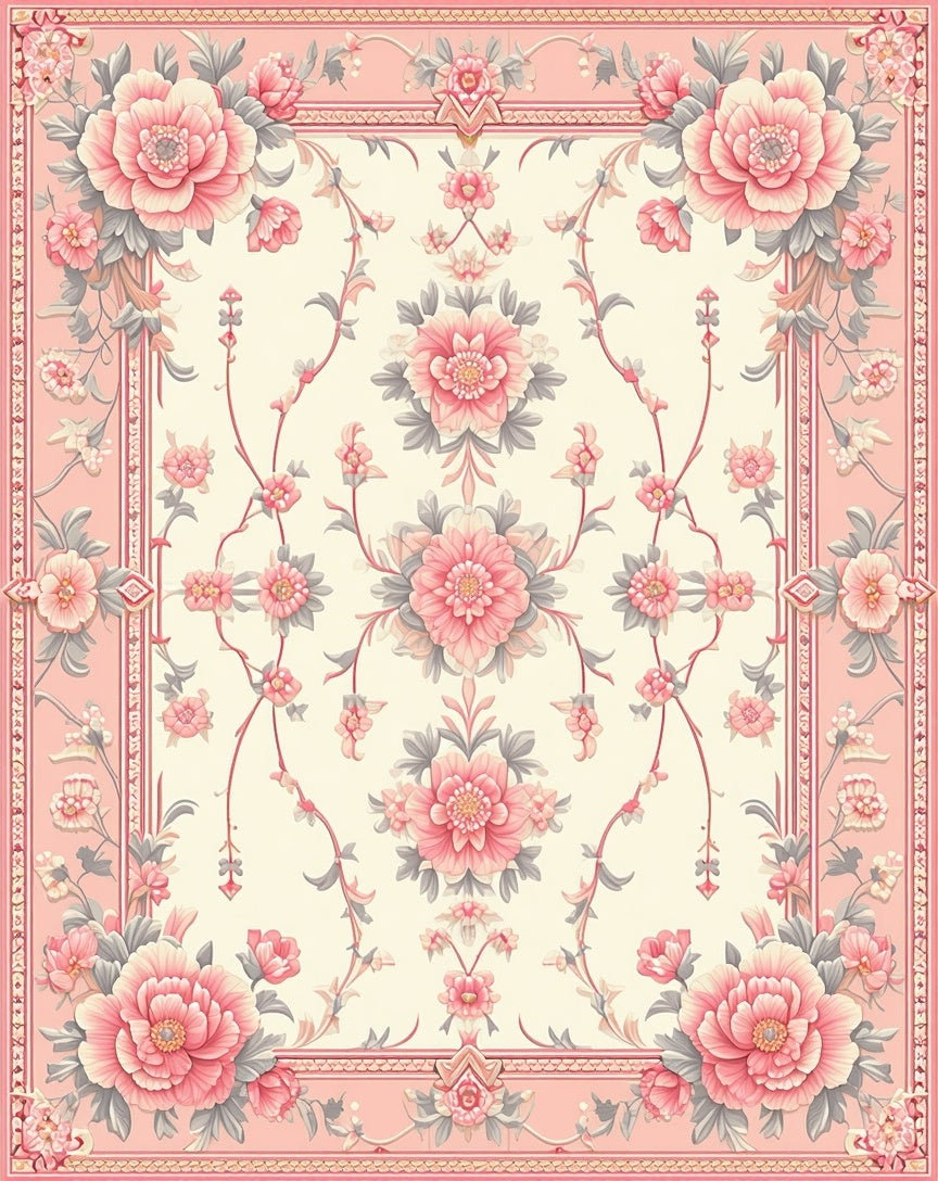 Vintage Floral Botanical Garden Rug