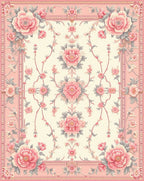 Vintage Floral Botanical Garden Rug