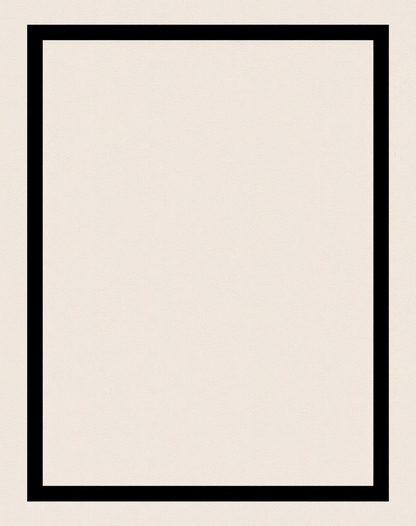 Minimalist Black Border Simple Square Rug