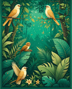 Exotic Jungle Wildlife Bird Monkey Design Rug