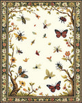 Floral Garden Insect Butterfly Design Rug