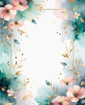 Watercolor Floral Accents with Gold Detail Rug