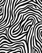 Abstract Black White Organic Stripes Rug