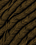 Elegant Gold Feather Design Rug