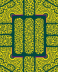 Yellow Green Abstract Animal Print Design Rug