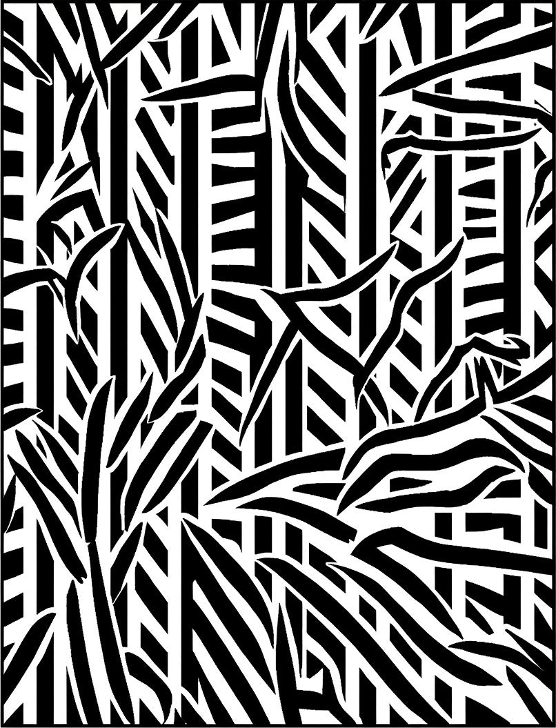 Abstract Black White Stripe Art Rug