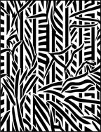 Abstract Black White Stripe Art Rug