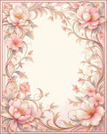 Soft Pink Floral Vines Rug