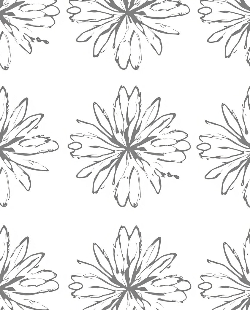 Gray Painterly Floral Meadow Rug