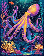 Vibrant Octopus Coral Reef Design Rug