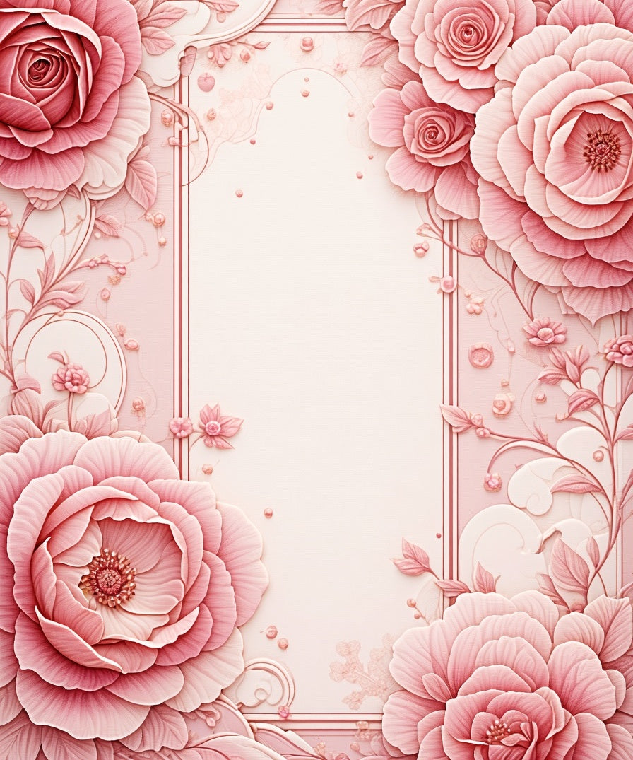 Delicate Pink Floral Petal Arrangement Rug