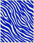 Bold Blue Cream Abstract Stripes Rug