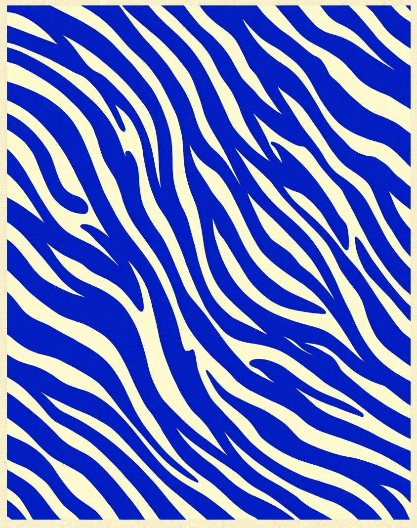 Bold Blue Cream Abstract Stripes Rug