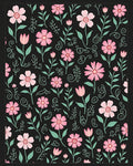 Pink Floral Swirl Pattern Rug