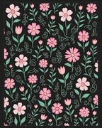 Pink Floral Swirl Pattern Rug
